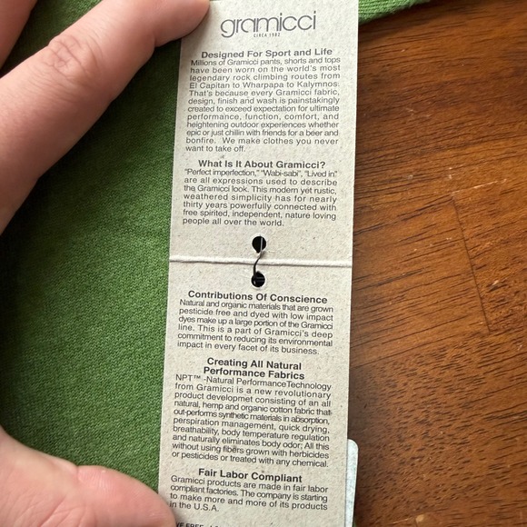 Gramicci Ventura Summit Crew Sweatshirt Mens Small Willow Green Climbing NWT - Picture 5 of 12